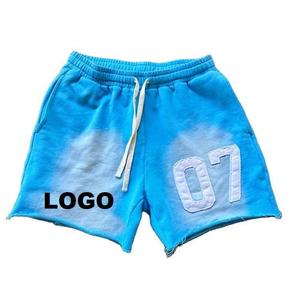 Shorts vintage pour hommes, dernière conception, imprimé brodé, en molleton délavé, pour la plage, le streetwear, la natation, personnalisable - Product Image 2