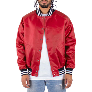 <b>Men's</b> Royal Blue Varsity <b>Jacket</b> Solid Color Button Closure Turn-down Collar Casual Style Autumn Wear Regular Fit Satin Lining - Product Image 4