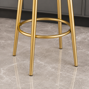 Pieds de tabouret de bar modernes en métal doré avec repose-pieds circulaire, finition laiton premium, structure robuste pour meubles de cuisine et de café - Product Image 3