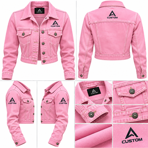 เสื้อแจ็คเก็ตยีนส์ทรงทรัคเกอร์สีชมพูสำหรับผู้หญิง ยี่ห้อ AIFRAN SPORTS แบบคอปก ติดกระดุมแถวเดียว แขนยาว ทรงปกติ ให้ความอบอุ่น เป็นมิตรกับสิ่งแวดล้อม เหมาะสำหรับฤดูหนาว - Product Image 5