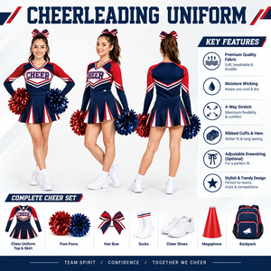 Robe de cheerleading personnalisée pour femmes, col haut, strass, manches longues, tenue de danse scintillante, uniforme de cheerleading, costume de scène en cristal - Product Image 4