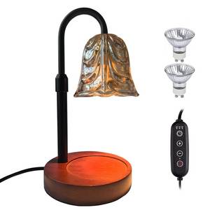 Elegant Home Decor Candle Warmer <b>Lamp</b> with Textured Glass Shade and Dimming <b>Switch</b> Metal Table Light for Scented Candles - Product Image 1