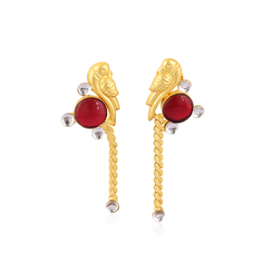 Pendientes de gota con granate, hidro y piedra Polki, chapados en oro, joyería de latón hecha a mano para mujer - Product Image 1