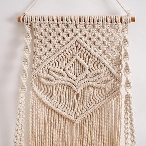 Tapiz de Pared de Macramé Bohemio Indio de Algodón Tejido a Mano, Ideal para Dormitorio, Pasillo, Habitaciones Infantiles y Juveniles, para Toda Ocasión - Product Image 3
