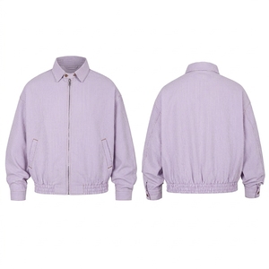 Blouson bomber unisexe 100% coton, style américain, streetwear décontracté, fermeture éclair, détail bouton, veste d'automne et d'hiver légère - Product Image 3