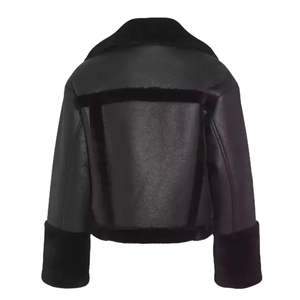 Chaqueta de Cuero para Mujer de Diseño Profesional, Transpirable, de Piel de Vaca y Forro de Piel de Oveja, Material de Alta Calidad, Lavada, al Mejor Precio para Invierno - Product Image 2