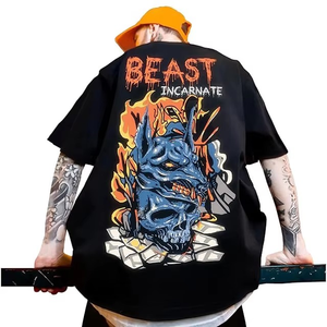 Camisetas de algodón para hombre al por mayor, de manga corta, con relieve 3D, personalizadas, anti-bolitas, de secado rápido, tallas grandes - Product Image 4