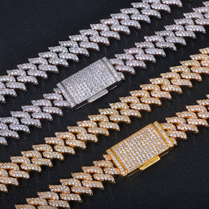 Mens 925 Silver Moissanite 15mm Cuban Link Chain Iced Pave Bold Luxury <b>Statement</b> <b>Necklace</b> Jewellery - Product Image 3