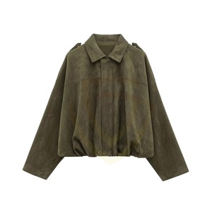 Vente en gros d'usine, nouveaux vêtements, veste en cuir pour femmes, manteau en cuir de mouton véritable, veste en daim pour femmes - Product Image 4