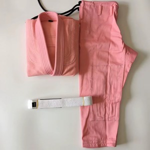 Pink Brazilian Jiu Jitsu Kimono BJJ Gi Uniforms Martial Arts Clothing With White <b>Belt</b> For <b>Kids</b> Lightweight Breathable Judo Gi - Product Image 1