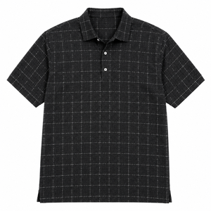 Chemise formelle unie à manches courtes pour homme, tricotée 100 % coton, respirante, séchage rapide, boutonnée, coupe classique - Product Image 1