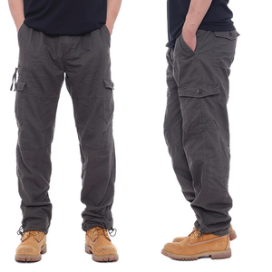 Oem Wholesale Tether <b>Elastic</b> Side Cargo <b>Trouser</b> Khaki <b>Work</b> Loose High Quality Cotton Custom Baggy 6 Pocket Cargo Pants for Men - Product Image 2