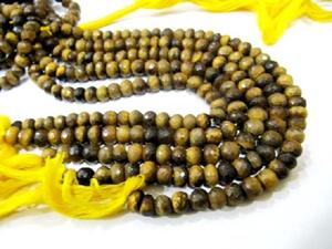 ลูกปัดไทเกอร์อายธรรมชาติทรงรอนเดลเหลี่ยมเพชรพลอย - Product Image 2