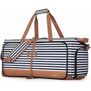 Sac de sport en toile LUKE 150L Grande capacité Voyage avec fermeture éclair étanche Design rayé Doublure en maille polyester - Product Image 1