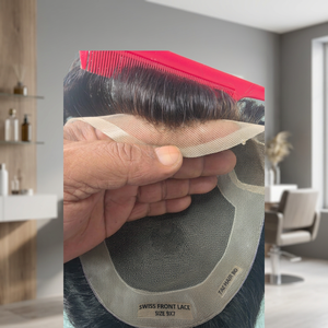 Prothèse capillaire frontale en dentelle Los Angeles Taz Hair, cheveux humains indiens Remy, ondulations profondes, avec raie - Product Image 2