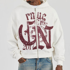 Vente en gros de sweats à capuche vintage pour hommes, style streetwear d'hiver, coupe classique, en molleton 100% coton respirant, tissu épais de 400g - Product Image 6