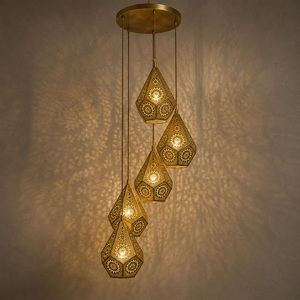 Moroccan <b>Lantern</b> Pendant Light <b>Silver</b> Finish Arabian Style Ceiling Hanging Lamp for Home Decoration - Product Image 3