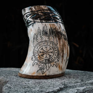 Excellente qualité polie Viking corne de boeuf tasse de bière artisanat naturel pour café boisson Cocktail se ressembler Viking corne à boire - Product Image 1