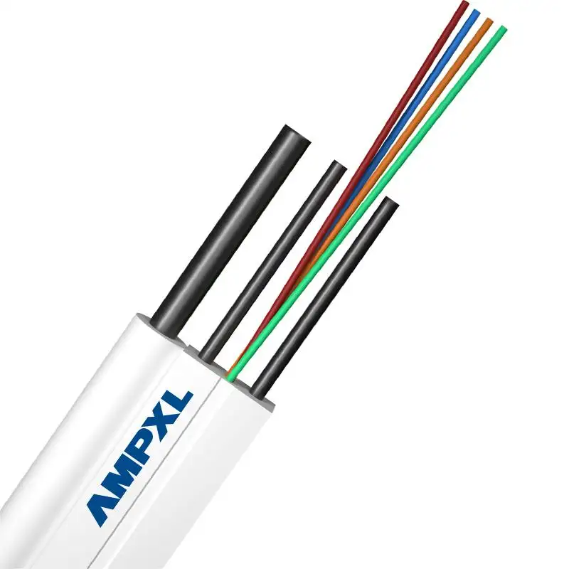 Ftth Fiber Kabel 500M Fth Kabel Outdoor Flat Ftth 12 Core Glasvezel Kabel Voor Buiten