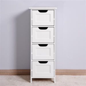 Freestanding White Bathroom Storage Cabinet with Drawers Bathroom Furniture - Product Image 4