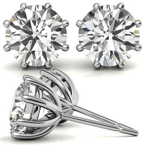 Classic 18k SOLID Gold Diamond <b>Earring</b> With Labgrown Diamond Three Prong Setting <b>Earring</b> <b>Fine</b> Jewelry For Gifting <b>Earring</b> - Product Image 4