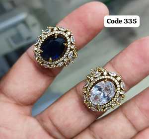 Luxury Oval Halo Statement <b>Ring</b> for Women | Gold Plated <b>Adjustable</b> Cocktail <b>Ring</b> | Cubic Zirconia Engagement Party Fashion Jewel - Product Image 1