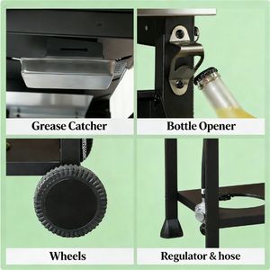 Griglia Portatile per Barbecue da Esterno, Colore Nero, Facile da Trasportare - Product Image 3