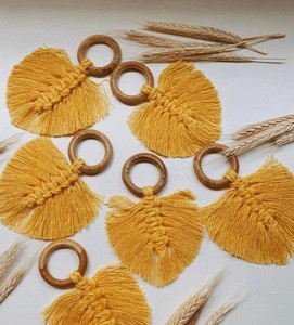 Anillo para Servilletas de Macramé con Forma de Hoja, Decoración de Mesa de Macramé - Product Image 2