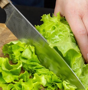 Cuchillo de Chef Artesanal de Acero de Damasco de 5 Pulgadas, Hoja de Acero al Carbono Superafilada, Mango de Madera, Cuchillo de Carnicero Desechable, Cuchillo de Cocina - Product Image 4