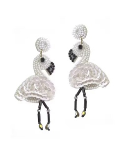 Pendientes clásicos de botón unisex hechos a mano con cuentas de cristal, en colores blanco, negro y rosa, novedades, para profesores, bodas - Product Image 1