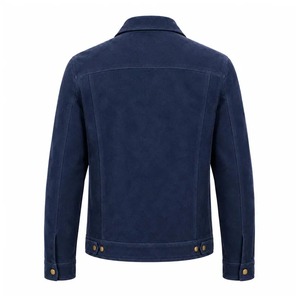 Chaqueta Premium Vintage Azul Marino de Lona con Cremallera Estilo Western para Hombre, Venta al por Mayor, Cortavientos, Transpirable, Servicio OEM - Product Image 2