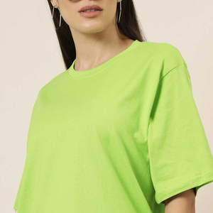 เสื้อยืดผู้หญิงขายดีที่สุด เสื้อยืดผู้หญิงทรงเข้ารูป ผลิตในปากีสถาน เสื้อยืดแขนสั้นสีพื้นสำหรับขายออนไลน์ - Product Image 5