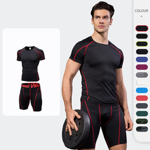 <b>Men's</b> Lightweight Athletic <b>Compression</b> Shorts Set Quick-Drying Yoga <b>Shirts</b> and Shorts Suit <b>for</b> Summer Workouts - Product Image 4