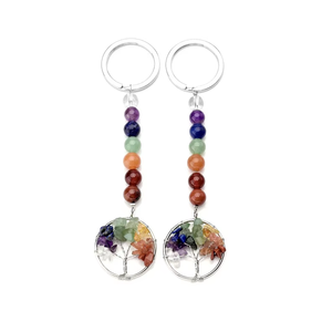 Llavero de cristal de alta calidad con siete chakras, llavero de piedras naturales, regalos para mujeres, venta al por mayor. - Product Image 2