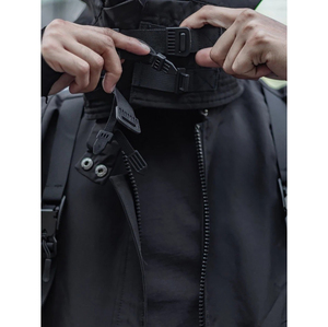 Veste imperméable à capuche pour garçons, noire, à coque rigide, avec fermeture éclair, poches, coupe ample, pour toutes les saisons, vêtements d'extérieur - Product Image 4