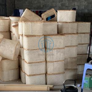 Round Natural Handwoven Rattan <b>Storage</b> <b>Basket</b> Scallop Design Natural Weave Sustainable Organizer <b>Basket</b> Wholesale Bulk Factory - Product Image 3
