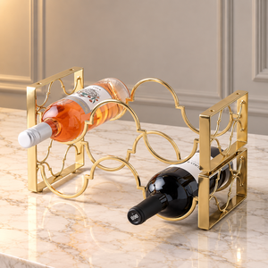Support à Bouteilles Métallique 2 Bouteilles avec Cadre Arqué – Idéal pour Comptoir de Cuisine, Bar à Domicile et Présentation à Table – Vente Flash - Product Image 2