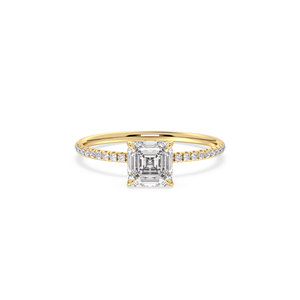 REYES IGI Certified CVD HPHT Lab Grown Diamond Engagement Ring in 14K Solid Gold Asscher Cut 1.29Ct Diamond Fine Jewelry - Product Image 2