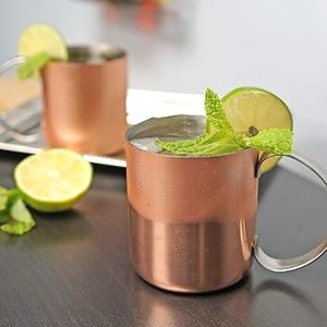 Taza Moscow Mule, Elegante Taza de Cobre Martillado con Asa Resistente para Servir Bebidas en Cocina, Bar, Restaurante, Hotel - Product Image 3