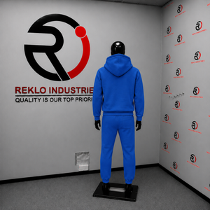 Conjunto Deportivo Personalizado Azul Rey para Hombre, Sudadera con Cremallera Completa y Pantalones Jogger, Ropa Deportiva Informal para Gimnasio, Entrenamiento y Uso Diario, Venta al Por Mayor - Product Image 4