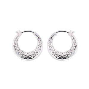 sterling <b>silver</b> 925 bohemian hoop earrings 17mm lightweight <b>silver</b> plated round loop <b>studs</b> for women special occasion gifts - Product Image 1