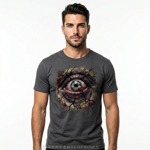 Camiseta Gráfica Gris Carbón para Hombre con Estampado de Ojo Infestado, Estilo Streetwear Personalizado, Camiseta de Algodón de Alta Calidad, Fabricante de Ropa al por Mayor - Product Image 1