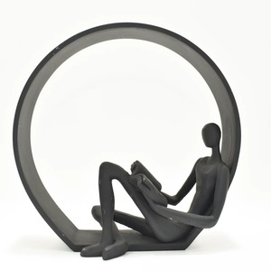 Sculpture minimaliste en résine, art figuratif, décoration de table, forme circulaire, faite à la main, pour la décoration du salon - Product Image 2