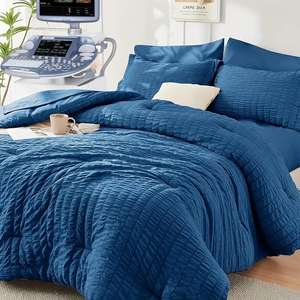 Juego de Edredón Royal Tamaño Queen Rojo Acolchado 100% Poliéster Transpirable Tejido para Hospital, Residencia de Ancianos, Decoración de Dormitorio - Product Image 2