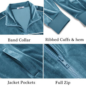 Conjunto Deportivo WARPRO INDUSTRY para Hombre, Color Verde Azulado, 100% Algodón, Manga Larga, Cuello Alto, Color Sólido, Informal, con Bolsillos Laterales y Cordón Ajustable - Product Image 5