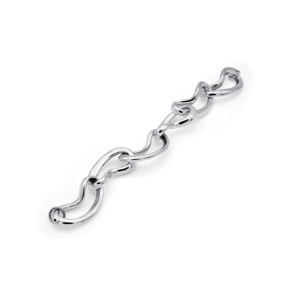 Pulseras de Cadena de Eslabones Curvos de Plata 925 con Diseño Fluido - Product Image 1