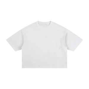 Nueva Camiseta Corta Ligera y Elegante para Mujer, Estilo Veraniego, Sexy, a Precio Económico, con Efecto Lavado a la Nieve - Product Image 1