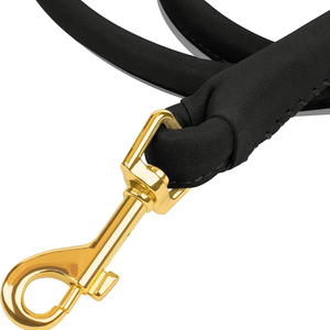 Hot Sale Luxury Custom Made Low MOQ Heavy Duty Leather Dog Leash Customized Color And Logo Leather Dog Leash - Product Image 5