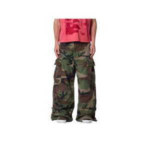 Men's <b>Camouflage</b> <b>Cargo</b> Pants Loose Fit Mid Waist Cotton Casual Style Summer Wear With Pockets - Product Image 1