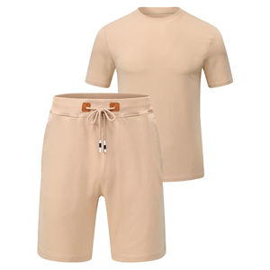 Ensemble de jogging pour homme, t-shirt à manches courtes décontracté d'été, dernière tendance, avec deux poches latérales, ensemble de survêtement confortable - Product Image 1